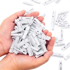 Clothes Pins 130 Pcs Wooden Clothes Pins 1.4 Inch White Clothespins Mini Clothes