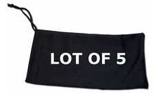 5 pieces NEW Black Soft Carrying Case Pouch drawstring cover Bag Camera Lens 