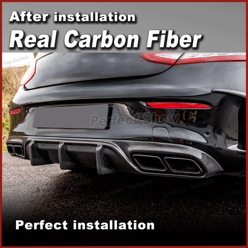 For Mercedes C205 C63 Coupe 2015-2019 REAL Carbon Rear Bumper Diffuser Lippe - Bild 4 von 11