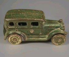 Antique 4.25" Original Ac Williams Cast Iron Green Four Door Sedan