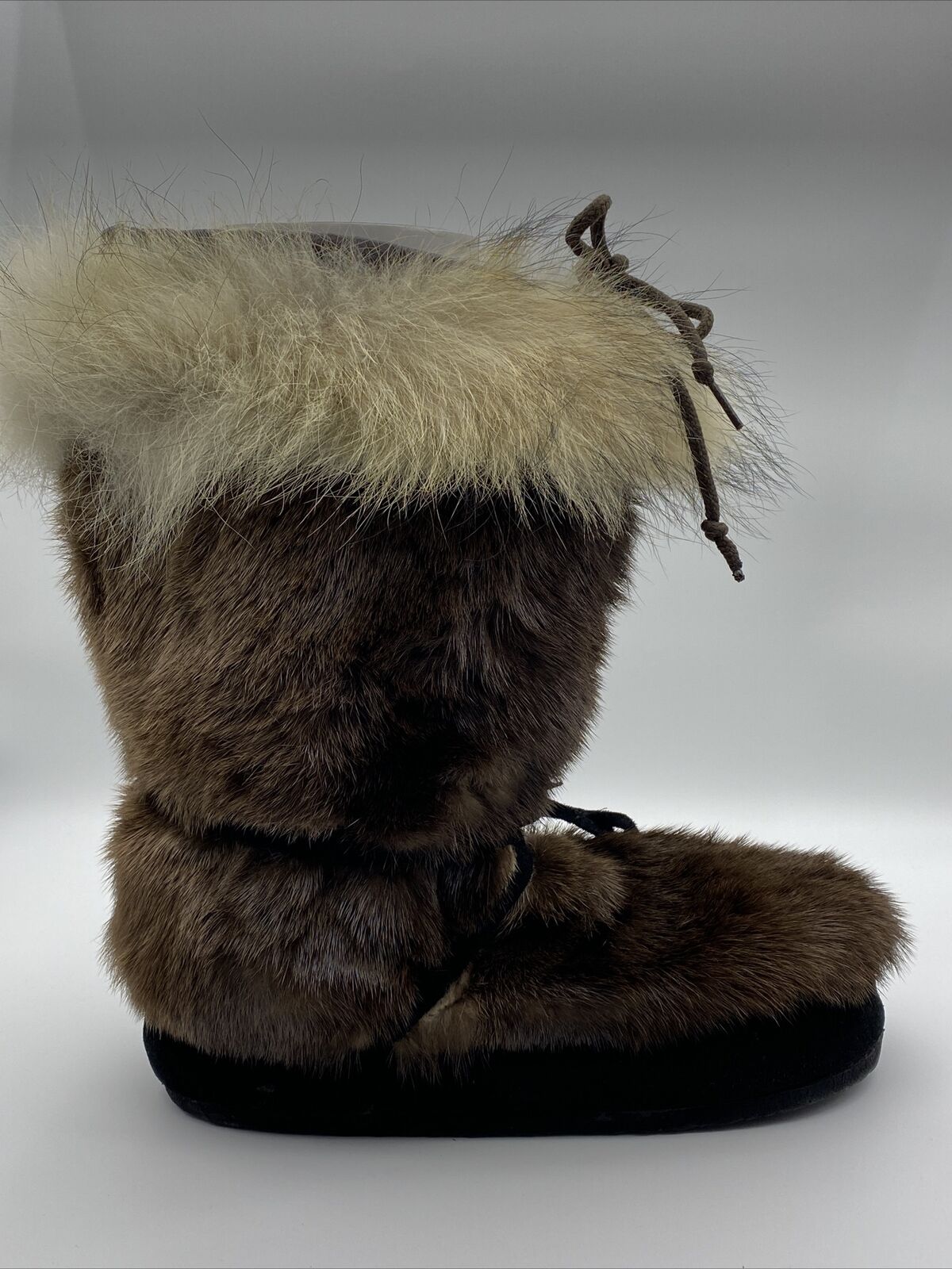 Alaskan Brown Real Fur Winter Boots Women's 9-10?… - image 1