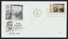 #1433 8c John Sloan, Artmaster-Add FDC **ANY 5=FREE SHIPPING**