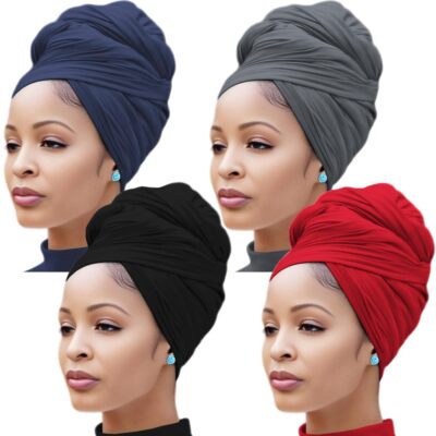 Black Girl Turban Head Scarf Head Wraps For Black Women Stretch