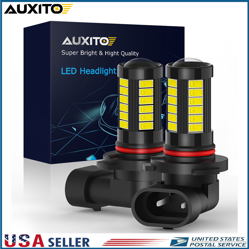 2PCS 6G33 9006 LED Fog Light Bulbs 2000LM 6000K Bright White