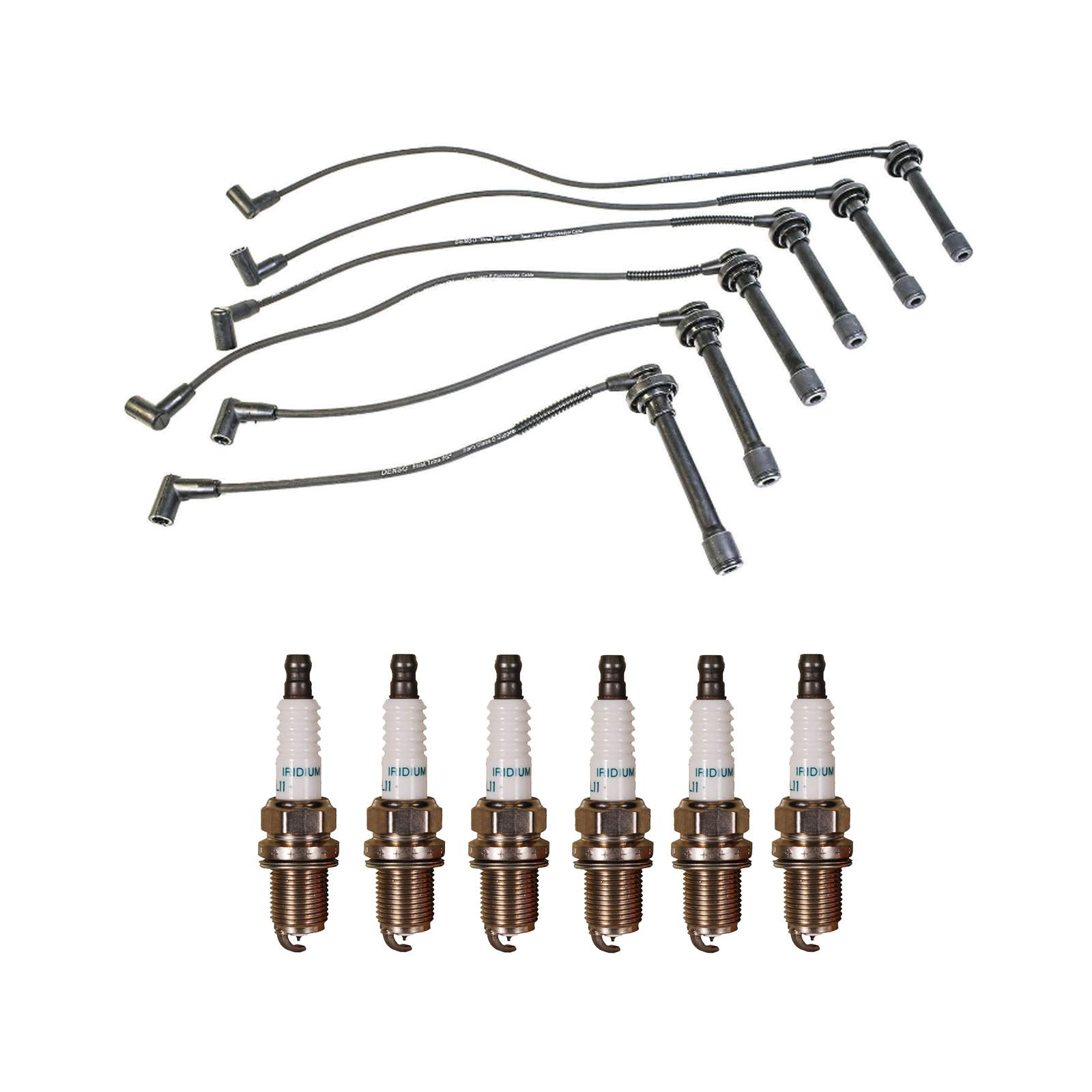 Denso Wire Set 7mm  6 Iridium Long Life Spark Plugs.044 Kit For Honda Isuzu 3.2
