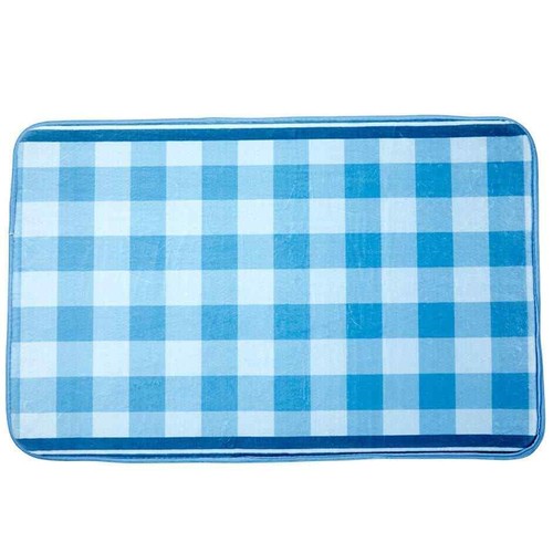 Hello Springtime Holding Flowers Blue Plaid Pattern Bathroom Decor Collection - Picture 8 of 11