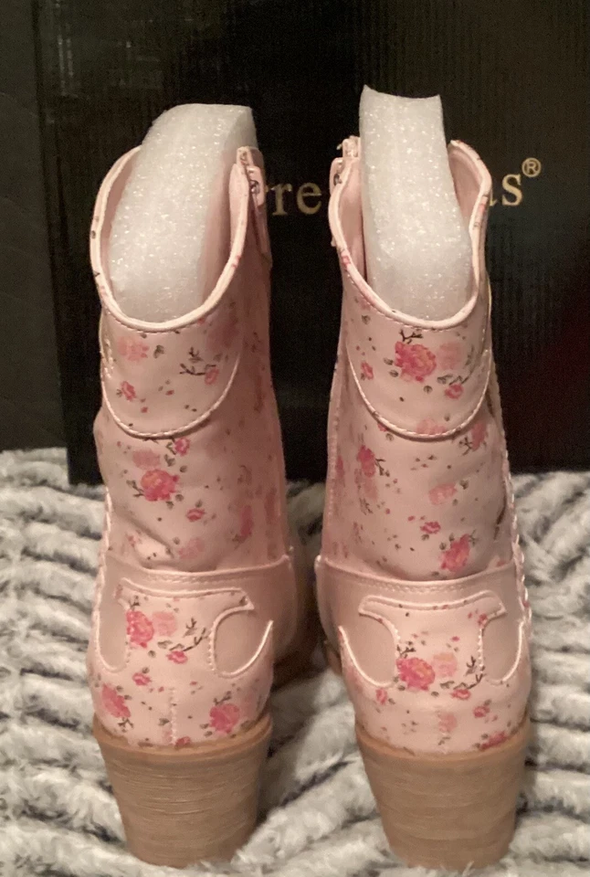 Pierre Dumas Rosa Claro Floral Coqueta Botas Talla 8 1/2 Foto 4 de 4