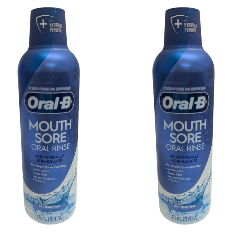 2 x Oral-B Mouth Sore Rinse Mouthwash Special Care 16 fl oz EXP: 1/2026