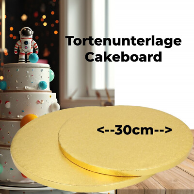 Cake Board gold Rund Ø30cm stabil Hochzeit Tortenplatte Unterlage