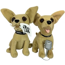 Lot of 2 90s Taco Bell Yo Quiero Chihuahua Buddies Free Tacos Plush 6"