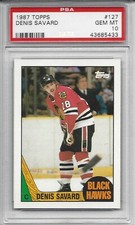 1987 Topps #127 Denis SAVARD - PSA 10+++ HOF Blackhawks