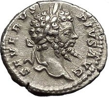 SEPTIMIUS SEVERUS Veiled with branch 202AD Silver Ancient Roman Coin  i52234