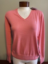 NWT Golfino Ladies The Pima Cotton V-Neck 2318021 318 Coral Sz 6 8 10 NEW