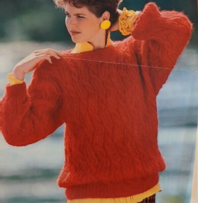 Cable Sweater pattern + cable lace knitting tutorial materials list Instruction
