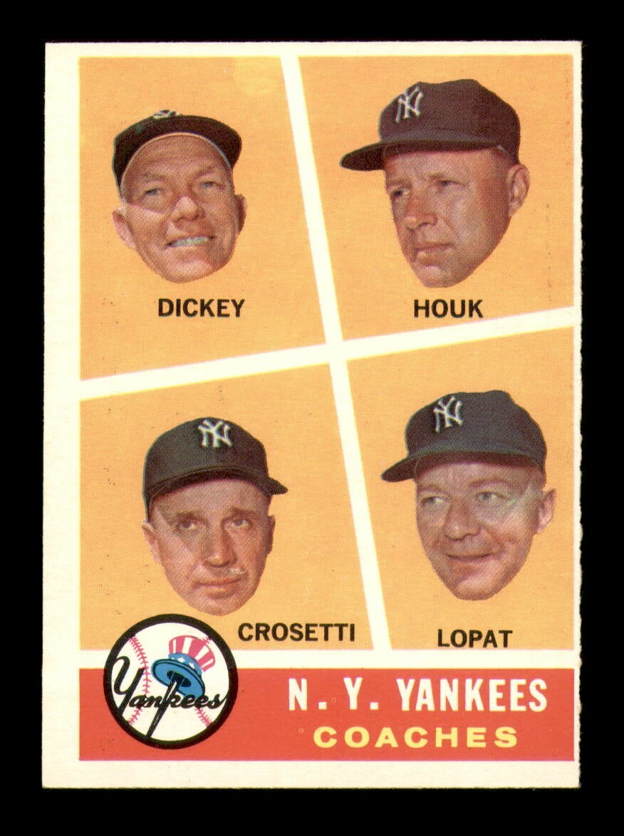 1960 Topps #465 Yankees Coaches NM Condition by OBGcards