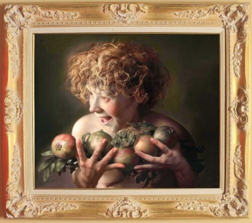 Hand-painted Original Oil painting art young boy on Canvas 20"X24" - Afbeelding 1 van 2