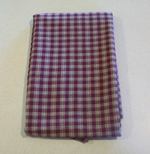 Burgundy, Green  Tan Plaid Cotton Blend Fabric Pre-washed 47"x42"