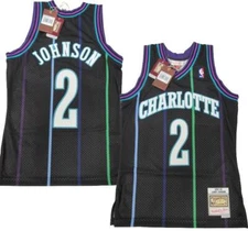 1992-93 Larry Johnson #2 Hornets Mens Sizes Mitchell & Ness Swingman Jersey $130