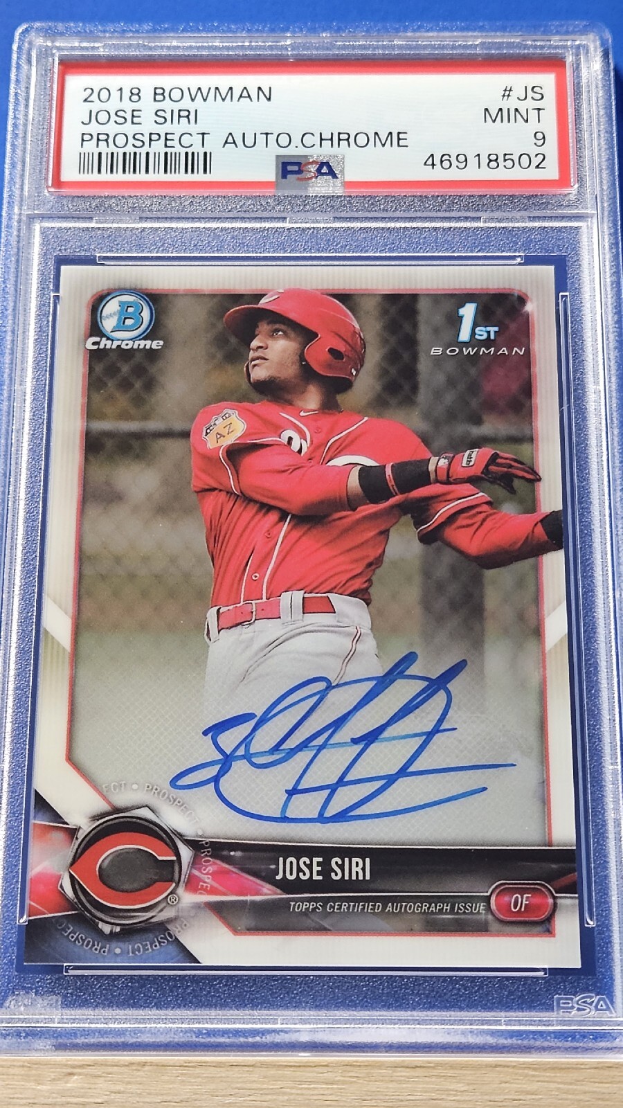 Jose Siri - 2018 Bowman Chrome Autograph  PSA 9