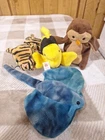 Lot of 4 Vintage Ty Beanie Babies  1995  Hoot Sting Stripes Bubbles No Tags