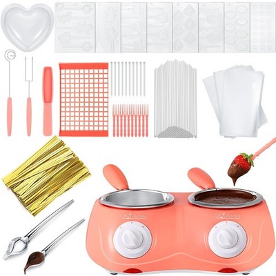 Electric Melting Chocolate Pot Gift Set Mini Fondue Fountain Pot Kit Chocolat...