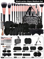 56pcs Makeup Brush Set Professional Tools Kit with Waterproof Bag Travel Gift Ne