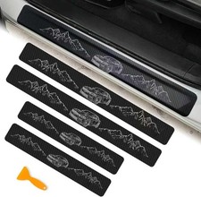 4Pcs Car Door Sill Protector fit for Dodge Charger Reflective 4D Carbon Fiber...
