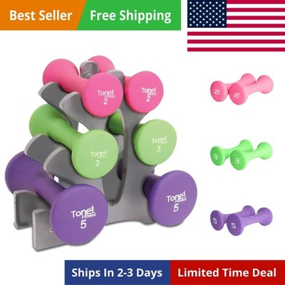 set includes 3 PAIRS of DUMBBELLS