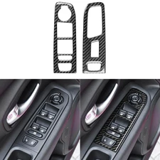 Carbon Fiber Front Door Window Lift Switch Panel Trim For Jeep Renegade 2015-23