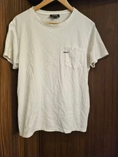 A.P.C. White Embroidery Pocket T-Shirt M Men's tops, popular brands, popular des