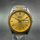Seiko President Watch Men 36mm Champagne Dial Two Tone Daydate Round New Batt P6