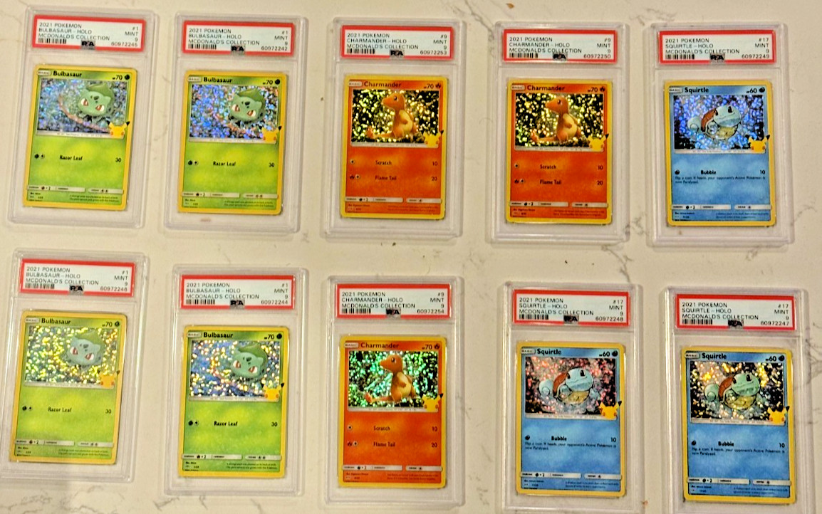 Pokémon 25th Anniversary 2021 McDonalds HOLO Psa 9 slabs 10