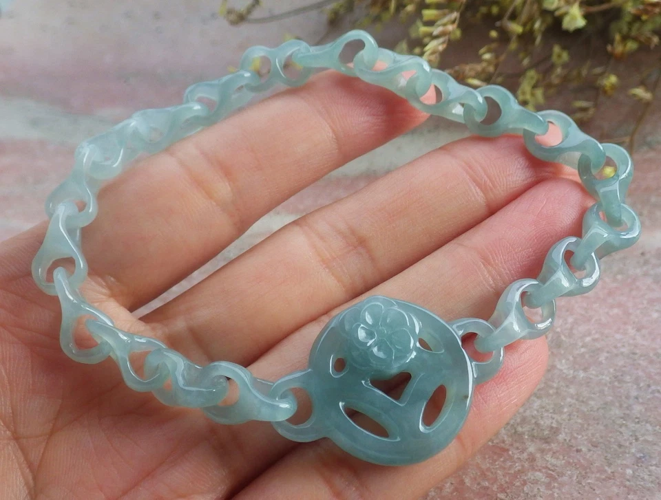 Brazalete Brazalete Hueso Dragón Cuentas Jadeíta Jade Verde Certificado Video 206673 Foto 2 de 4