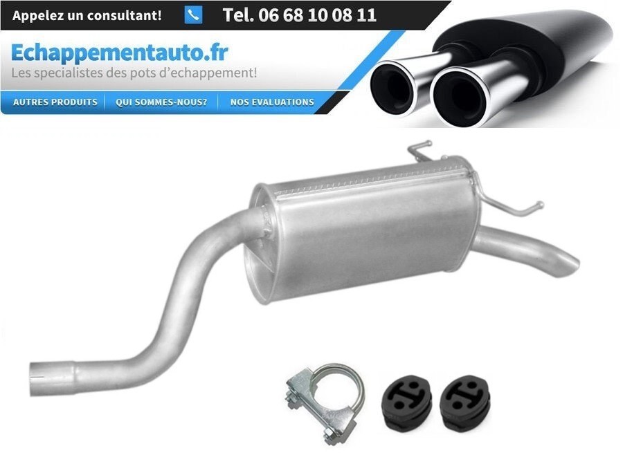 Échappement arrière pour Fiat Punto II 1.9 JTD avec kit de montage complet