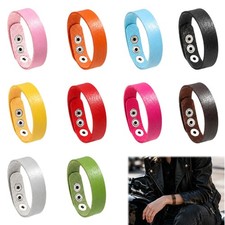 10 Pcs Brown PU Leather Snap Bracelets for DIY Crafts