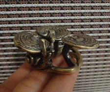 Vintage Style Solid Brass Copper Snail and Ganoderma Statue for Garden Decor