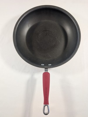 Kitchen Aid 12 in/30cm Red Non Stick Pan with Lid Balance Heat Distribution