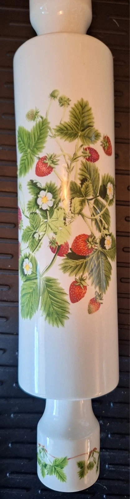 Vintage Portmeirion Porcelain Rolling Pin 'Summer Strawberries' 13.5"
