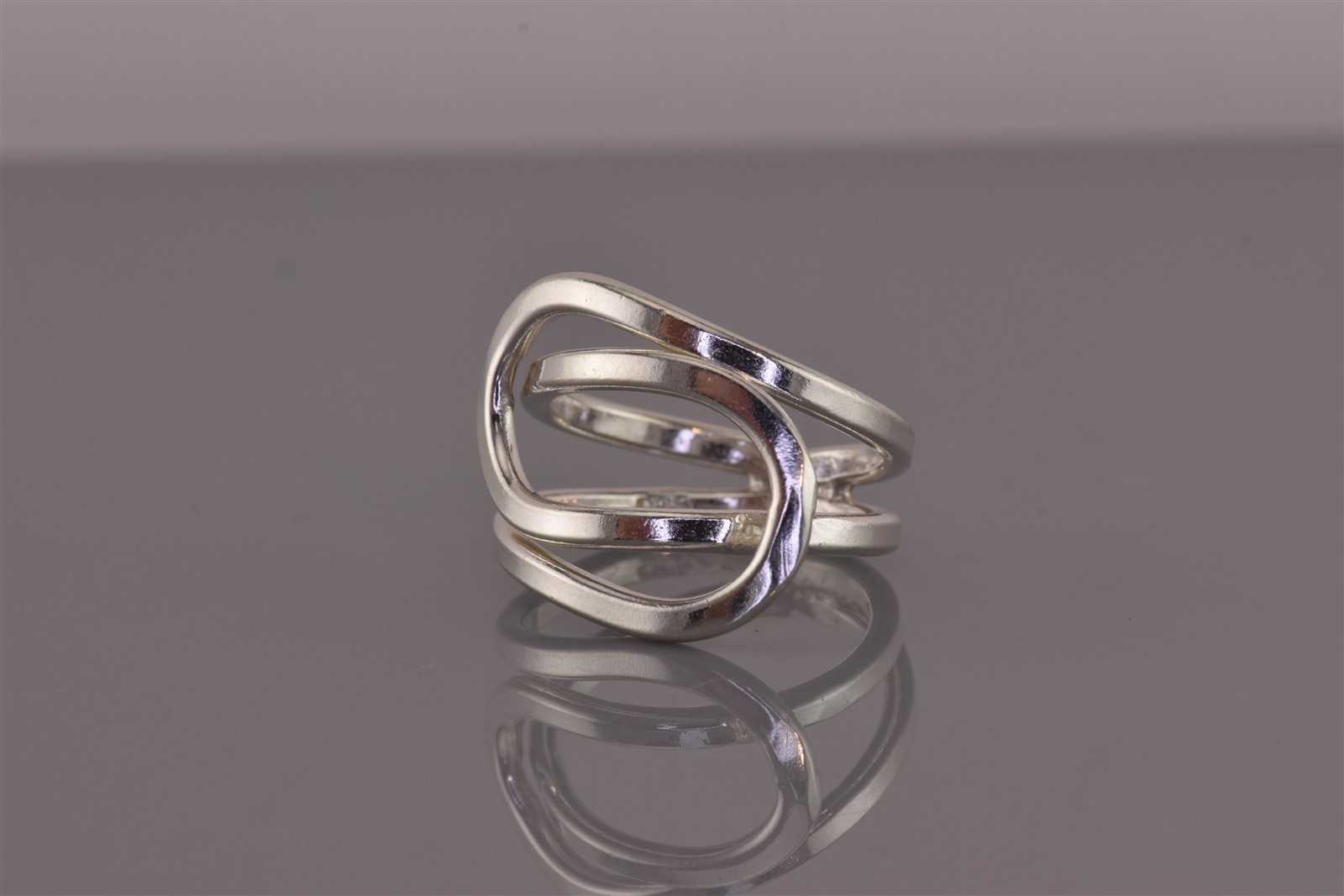 Sterling Silver Square Framed Interlocking Double… - image 6