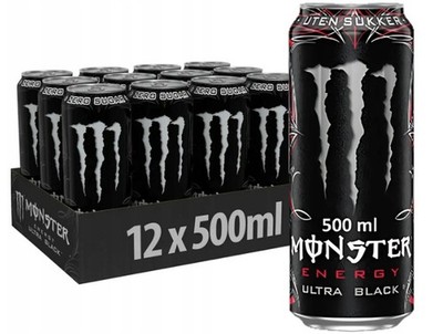 5056784907870 Monster Energy Ultra Black napój energetyczny bez cukru 500ml x 12
