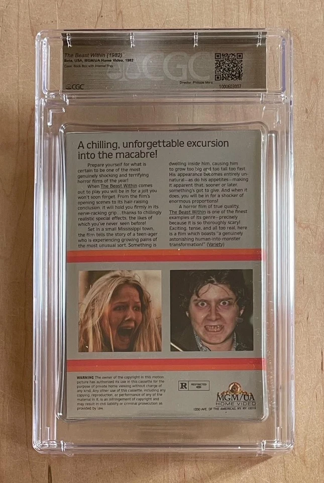 THE BEAST WITHIN (1982) Sealed MGM Horror Betamax CGC Pedigree Grade 9.4 A+ - Image 3 of 3