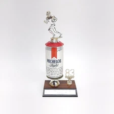 Vintage Beer League Trophy Michelob Light Anheuser Bush Flag Football Bar Decor