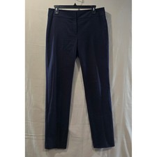 Ann Taylor Signature Navy Blue Straight Leg Dress Pants Size 6 Cotton Blend