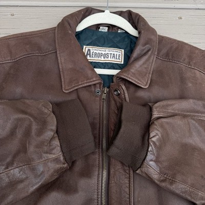 Vtg Aeropostale Leather Jacket Mens XL Compagnie Generale Aviator