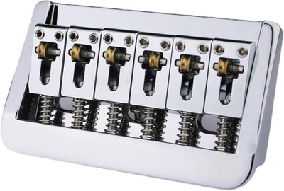 Guitar Chrome Fixed Hardtail Bridge with Roller Saddles Fit Stratocaster Strat