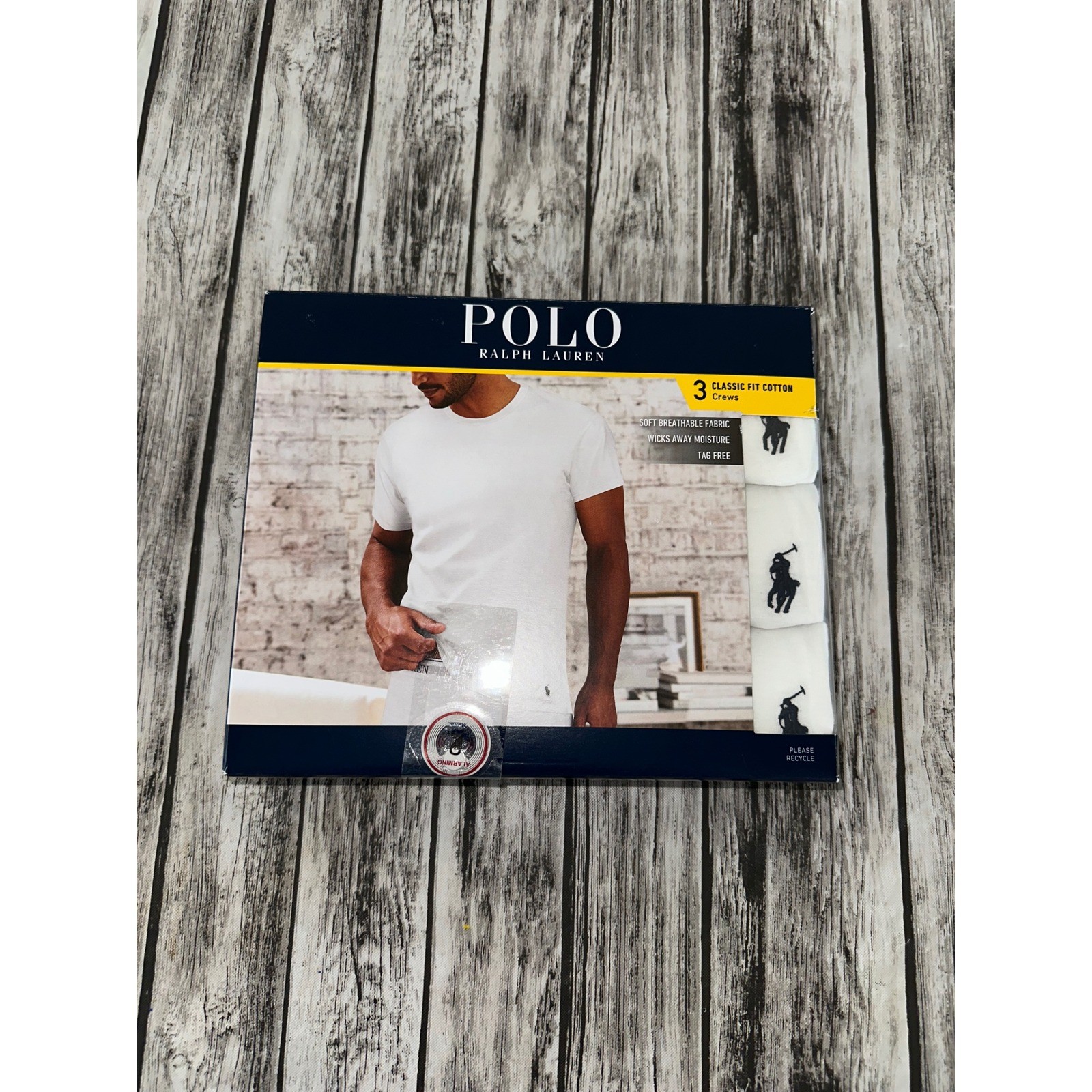 NEW MEN'S POLO RALPH LAUREN LARGE 3 PACK CLASSIC FIT COTTON CREW NECK SHIRTS