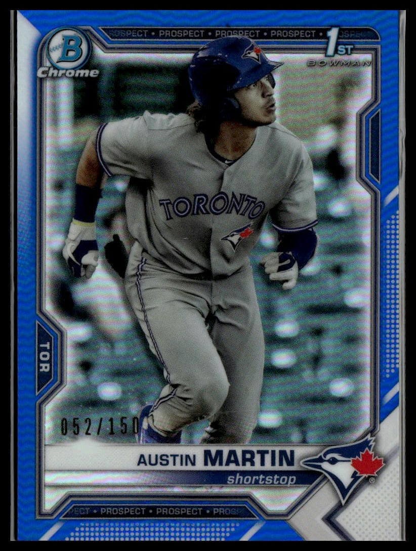2021 Bowman Chrome 1st Bowman #BCP-87 Austin Martin Blue Refractor /150