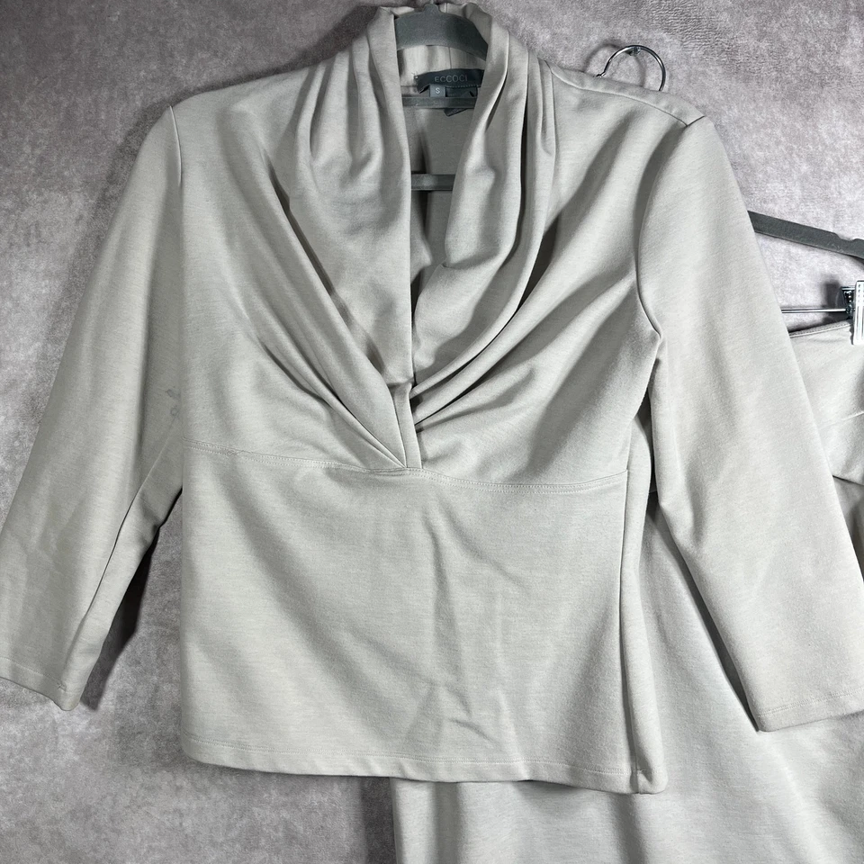 Conjunto de Falda Eccoci Para Mujer Talla 6 Tostado Tejido Top Falda Carrera Negocios Oficina Trabajo Foto 2 de 4