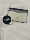COACH slim id card case in chalk multi-colorblock crossgrain leather — photo 4