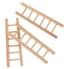 3 Pcs Tiny House Accessories Miniature Staircase Furniture Wood Ladder Decor